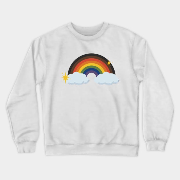 Gay Pride Retro Rainbow Crewneck Sweatshirt by lavenderhearts